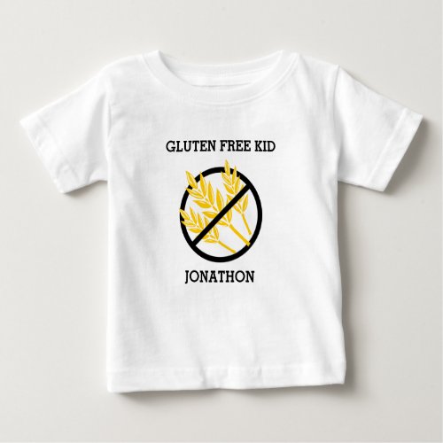 Gluten Free Kid Personalized No Gluten Celiac Baby T_Shirt