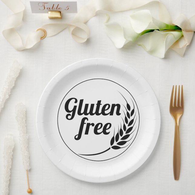 Gluten Free Message Paper Plates (Wedding)