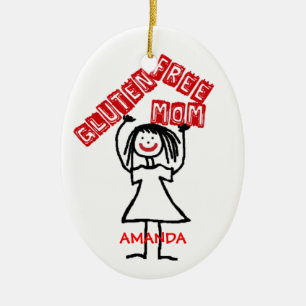 Gluten Free Mom Christmas Ceramic Ornament