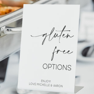 Gluten Free Options Wedding Buffet Pedestal Sign