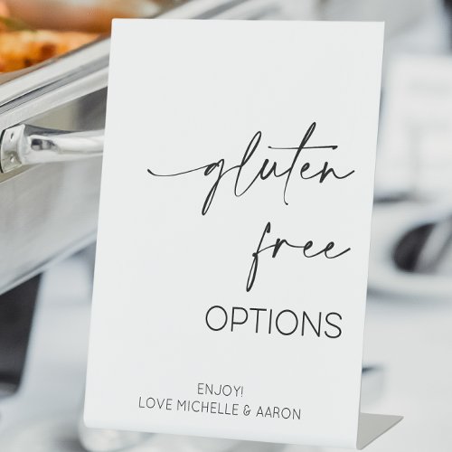 Gluten Free Options Wedding Buffet Pedestal Sign