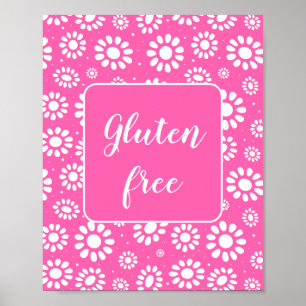 Gluten Free Pink Floral Poster