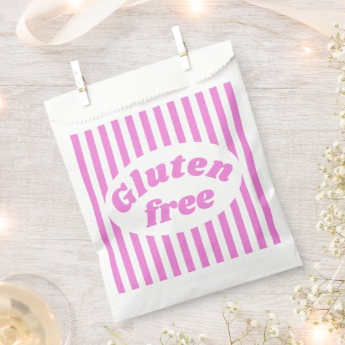 Gluten Free Pink White Candy Stripe Favor Bag