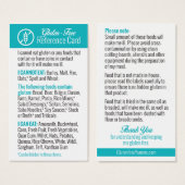 Gluten-Free Reference Card (Front & Back)