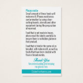 Gluten-Free Reference Card (Back)