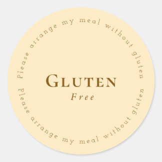 Gluten-Free Request Sticker, Soft Beige - Brown Classic Round Sticker