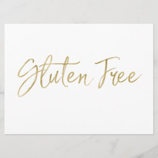"Gluten Free" Sign | Stylish Gold Hand Lettered Invitation