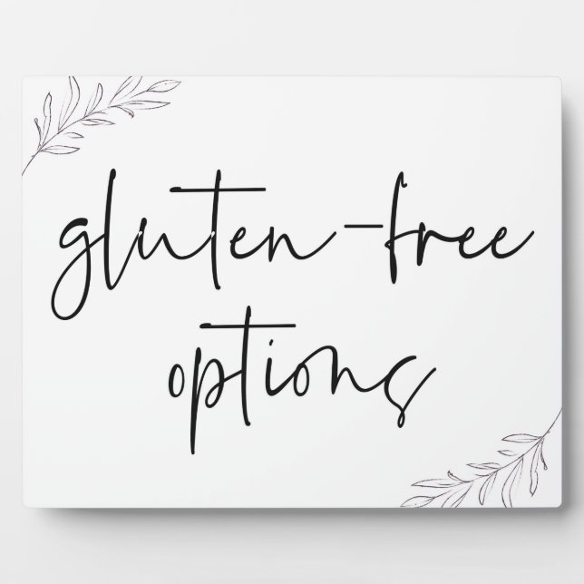 Gluten free sign Tabletop Plaque with Easel (Front)