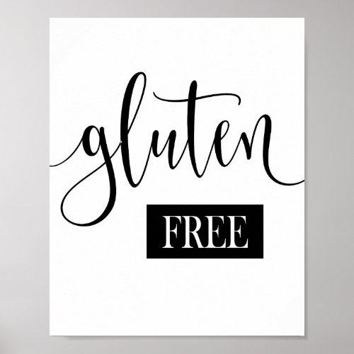 Gluten free sign Tabletop Plaque with Easel