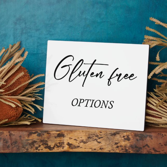 Gluten Free Sign Tabletop Plaque with Easel (Side)