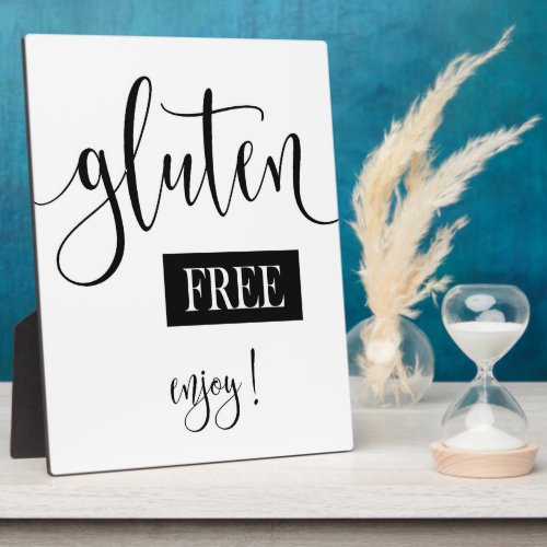 Gluten free sign Tabletop Plaque with Easel