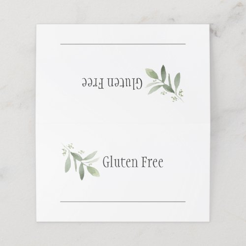 Gluten Free Sign with space for name of food Place Card
