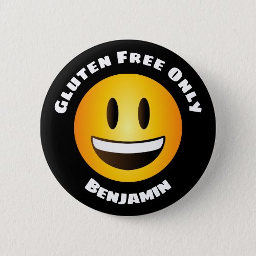 Gluten Free Smiling Emoji Face Button