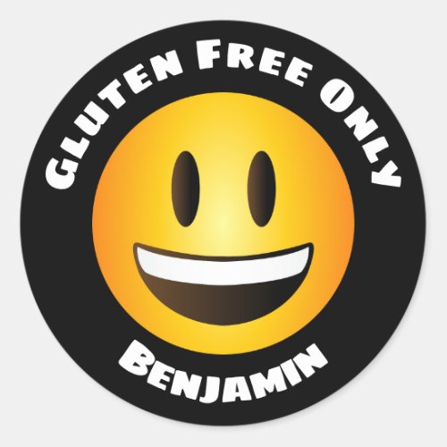 Gluten Free Smiling Emoji Face Classic Round Sticker