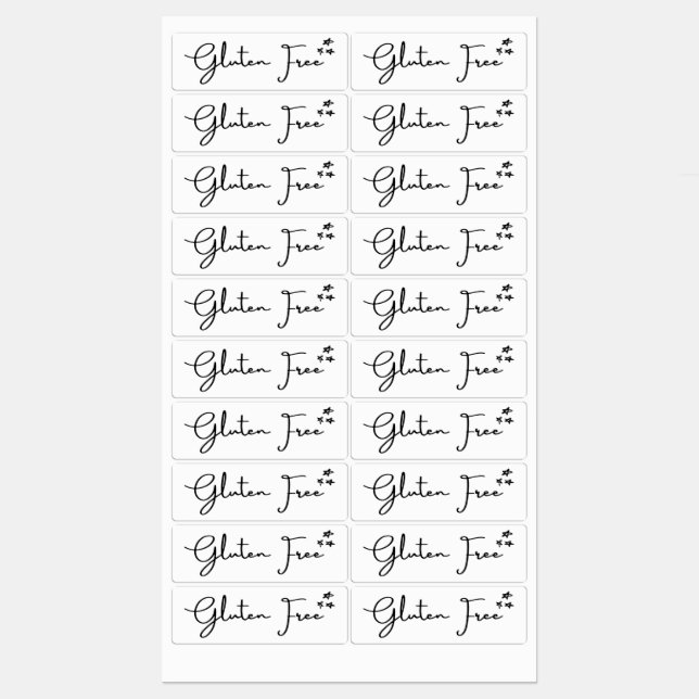 Gluten Free {Stars} Labels | Kitchen & Home Labels (Sheet)