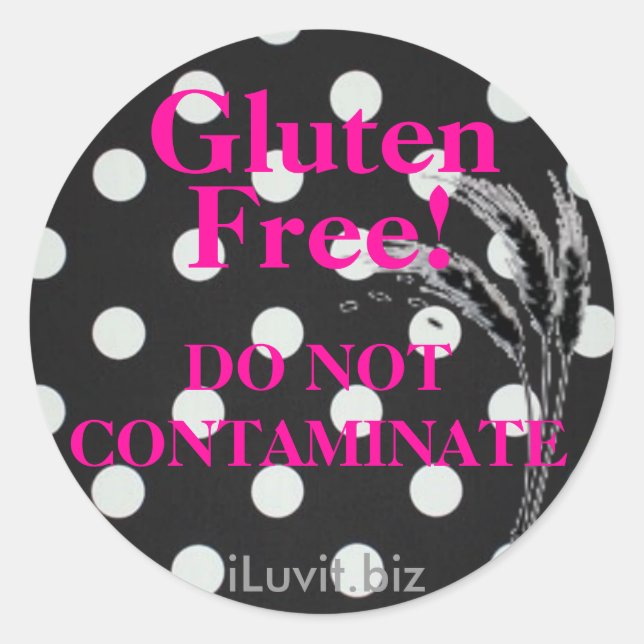 GLUTEN FREE Sticker  for Celiac Disease (Front)