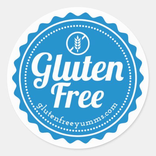 Gluten_Free Stickers  Gluten Free with Icon _Blue