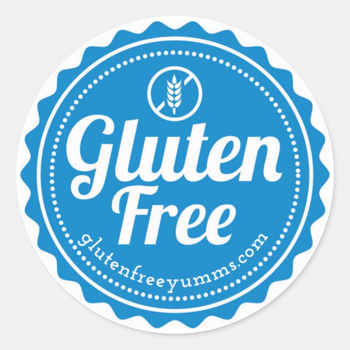 GlutenFree Stickers / Gluten Free with Icon Blue
