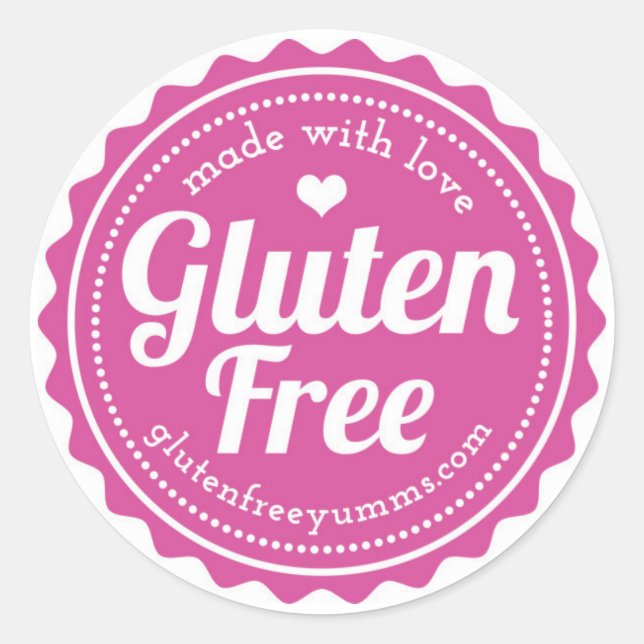Gluten-Free Stickers — Made with Love (Front)