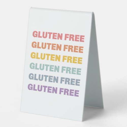 Gluten Free Tent Card Table Tent Sign