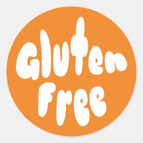 Gluten Free Text Classic Round Sticker