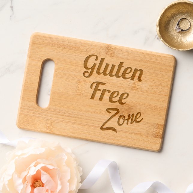 Gluten Free Warning Coeliac Celiac Engraved Cutting Board (Wedding)