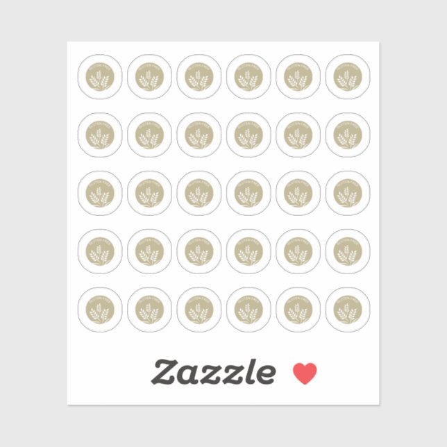 Gluten Free Wedding Place Cards Meal Choice Sticker (Sheet)