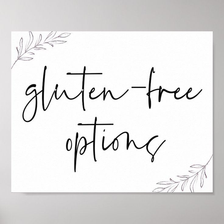 Gluten Free wedding sign 8x10 | Zazzle