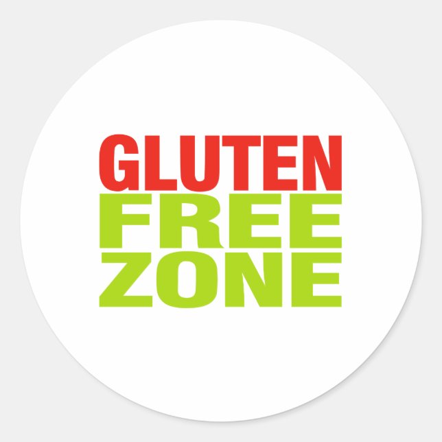 Gluten Free Zone (celiac disease) Classic Round Sticker (Front)