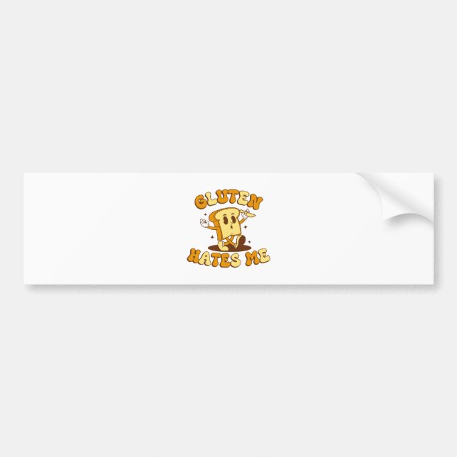 Gluten Hates Me Bumper Sticker (Front)