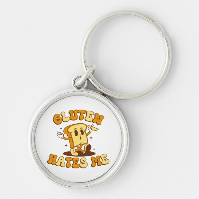 Gluten Hates Me Keychain (Front)