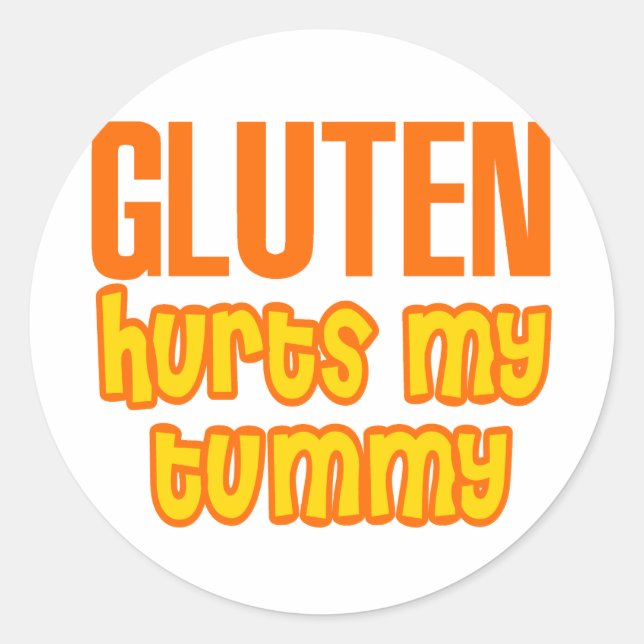 Gluten Hurts My Tummy Classic Round Sticker (Front)