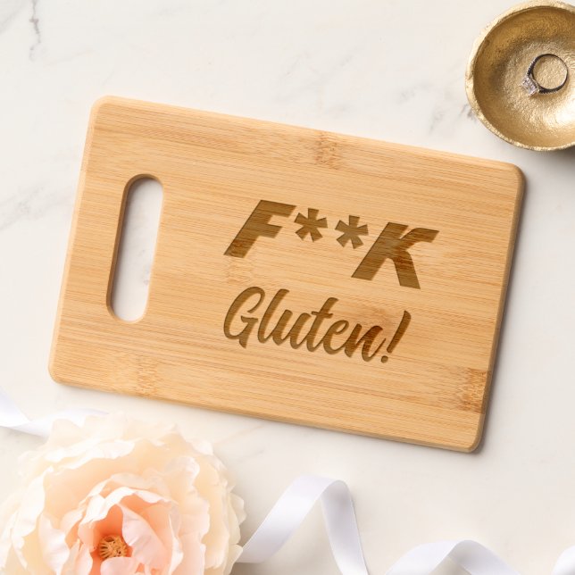 Gluten Joke Celiac Coeliac Engraved Cutting Board (Wedding)