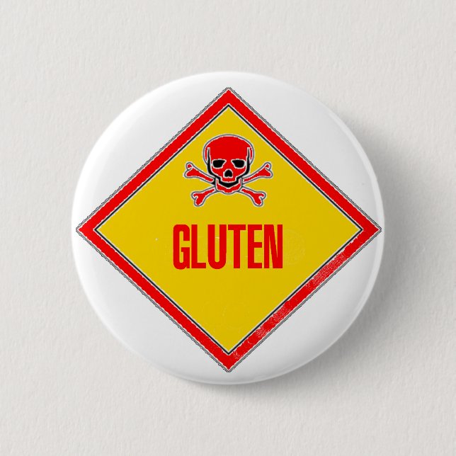 Gluten Poison Warning Button (Front)