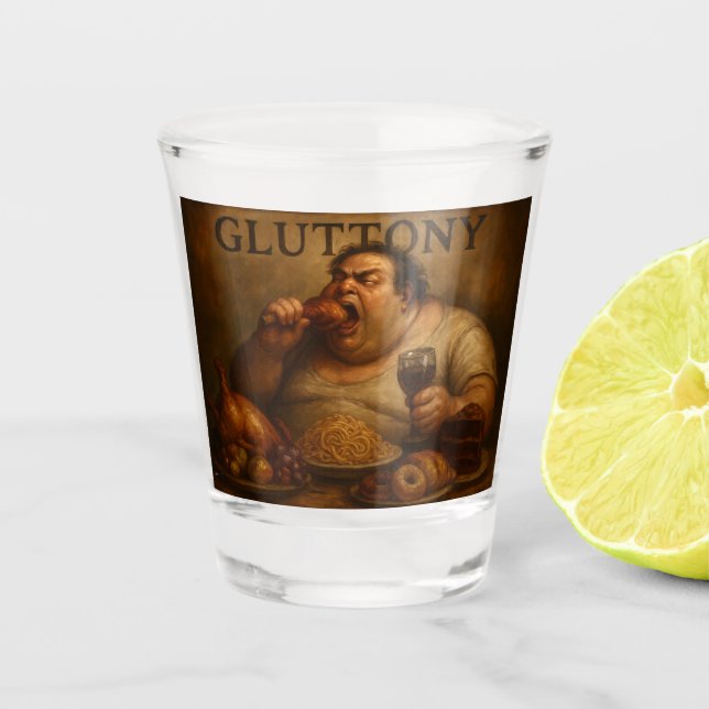 Gluttony Shot Glass (Front)