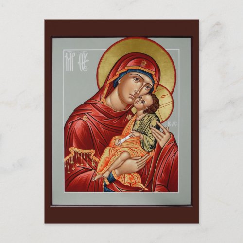 Glykophilousa Mother of God Prayer Card