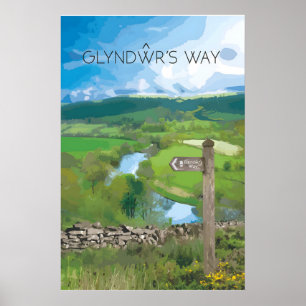 Glyndŵrs Way National Trail Travel Poster