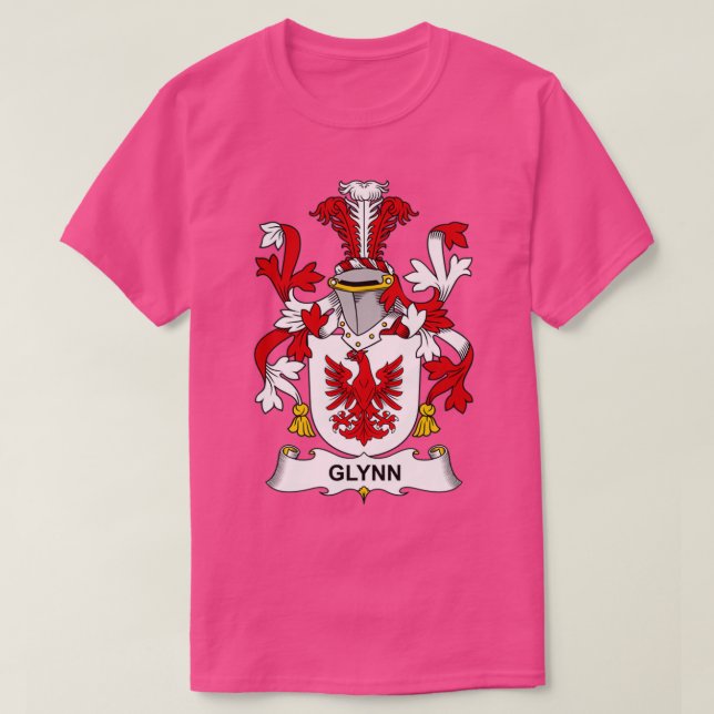 Glynn Coat of Arms Family Crest  T-Shirt (Design Front)