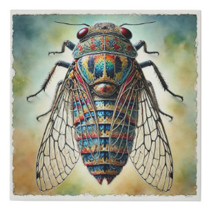 Glyphonyx dorsal view in watercolor and ink 210824 faux canvas print
