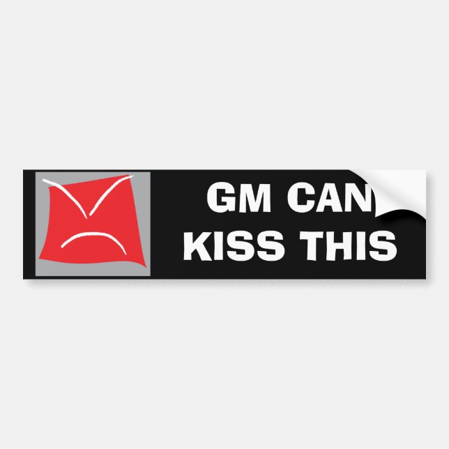 'GM CAN KISS THIS' sticker for Saturn vehicles (Front)