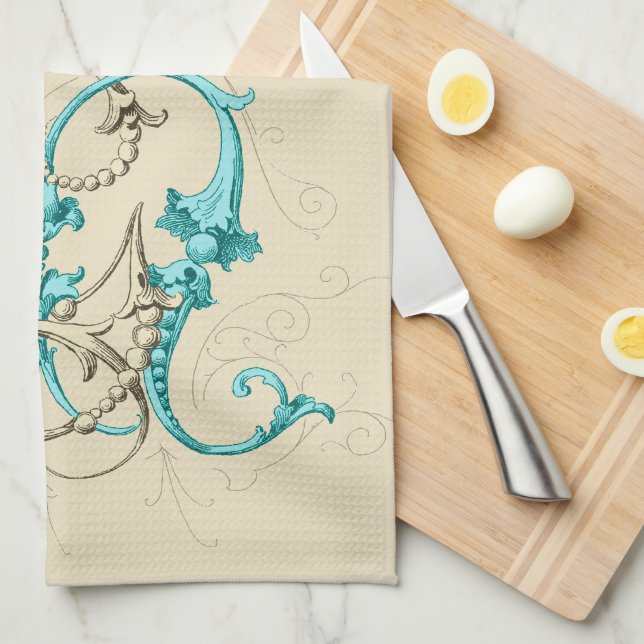 GM MG Monogram Kitchen Towel (Quarter Fold)