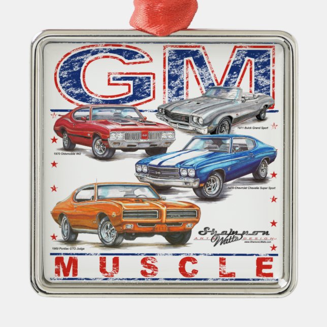 GM Muscle Metal Ornament (Front)
