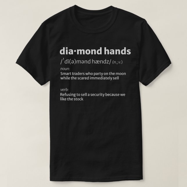 GME Gamestonk Diamond Hands Dictionary Definition  T-Shirt (Design Front)