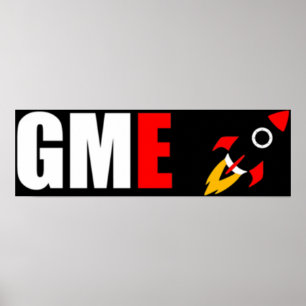 GME Gamestop To The Moon Rocket Emoji Poster