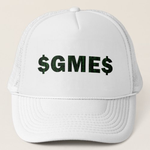 GME Stock Dollar Signs Trucker Hat