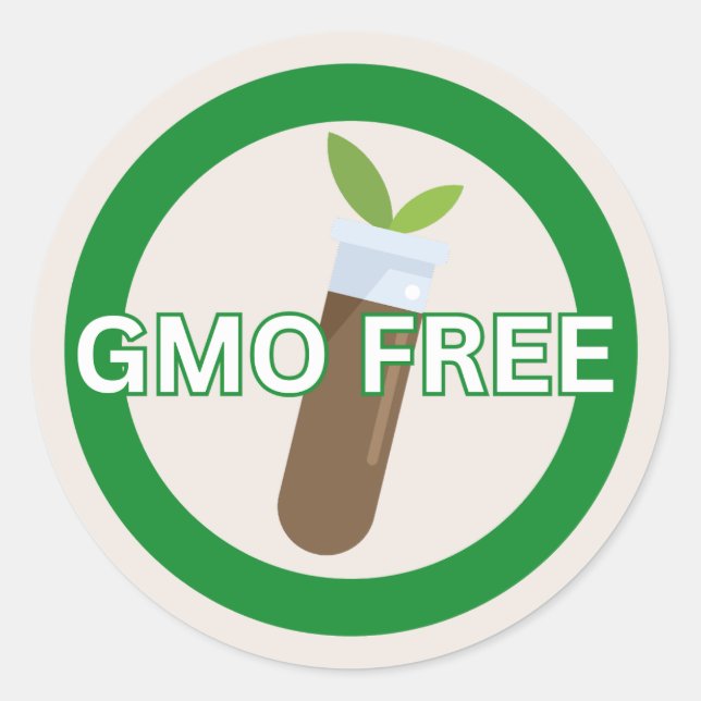 GMO Free Food Allergy Alert Classic  Round Sticker (Front)