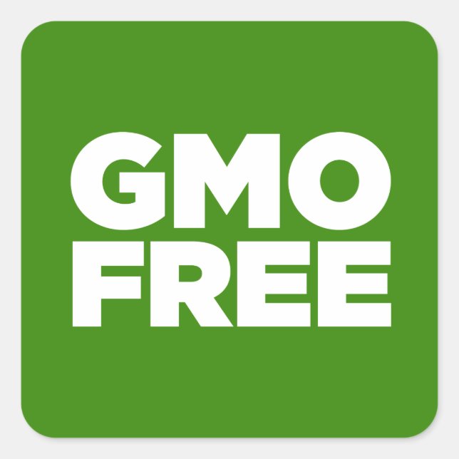 GMO FREE (GREEN) SQUARE STICKER (Front)
