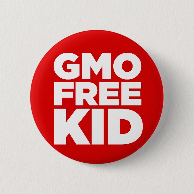 GMO FREE KID (RED) PINBACK BUTTON (Front)