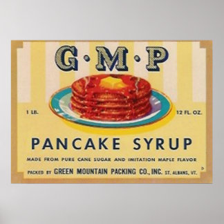 gmp pancake syrup label poster