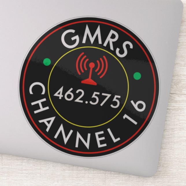GMRS Radio Channel 16  Sticker (Detail)